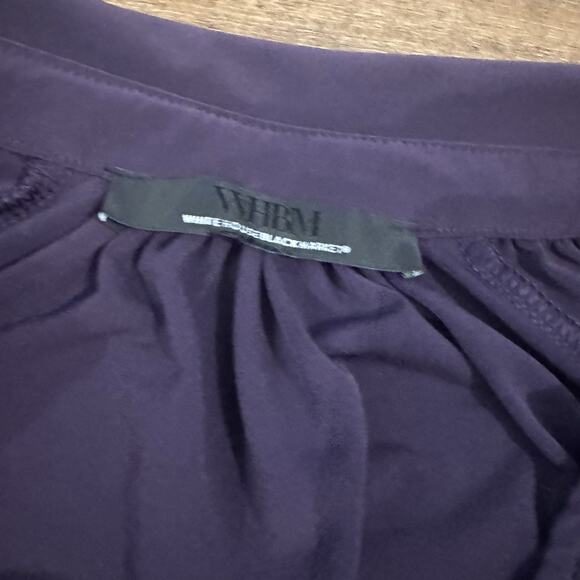 WHBM Banded Bottom Deep V-Neck Shirt Amethyst Purple See Measurements for Size - Picture 4 of 15